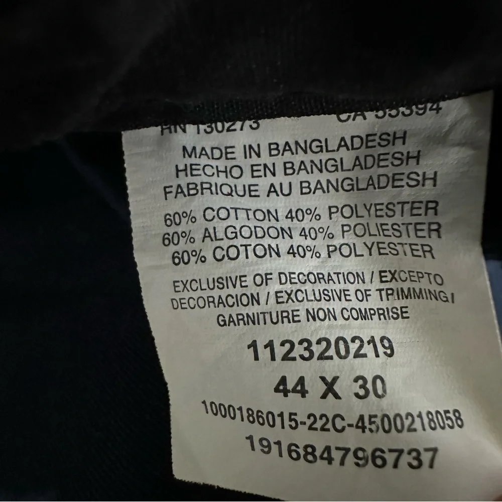 Wrangler Workwear Men’s Navy Blue Sz 44x30 Cargo Work Pant